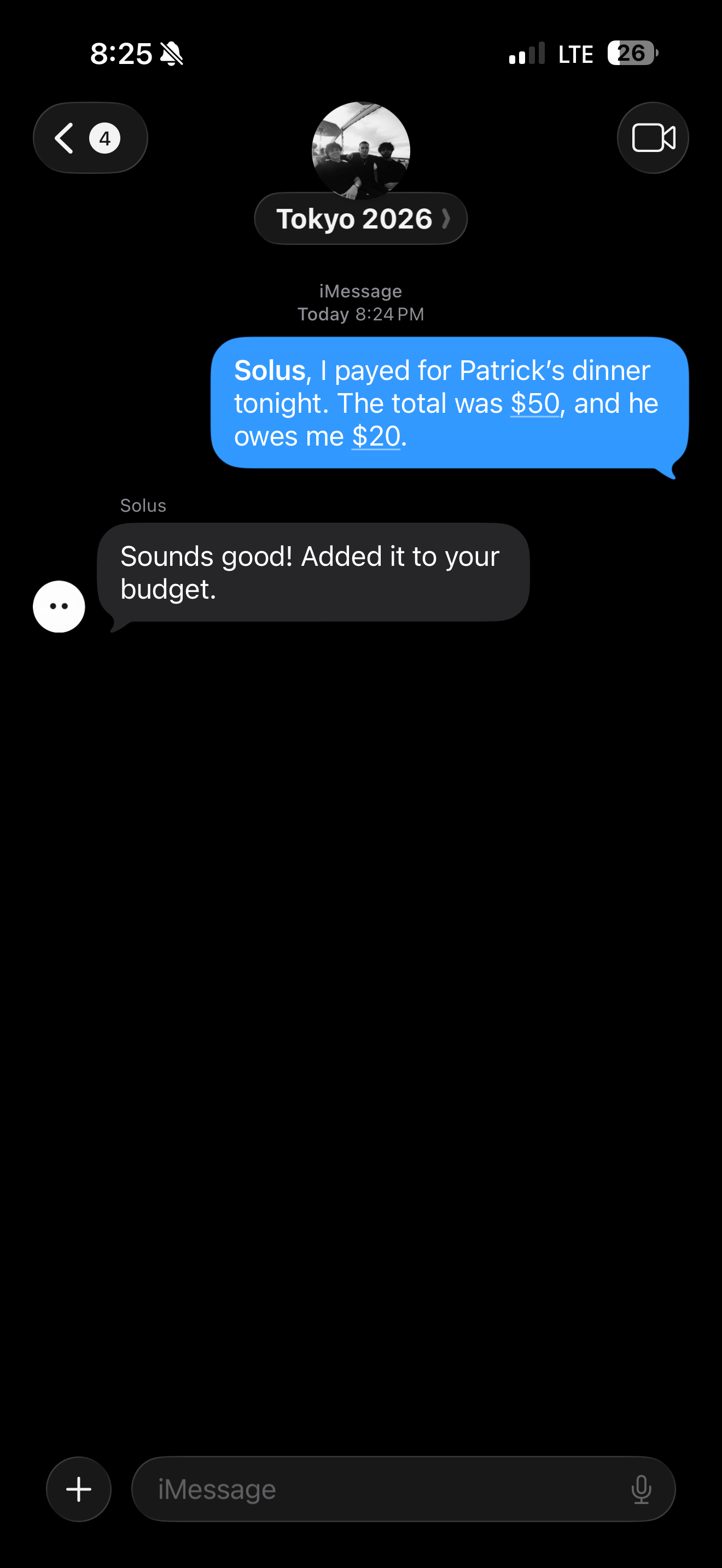 Log Expenses – iMessage